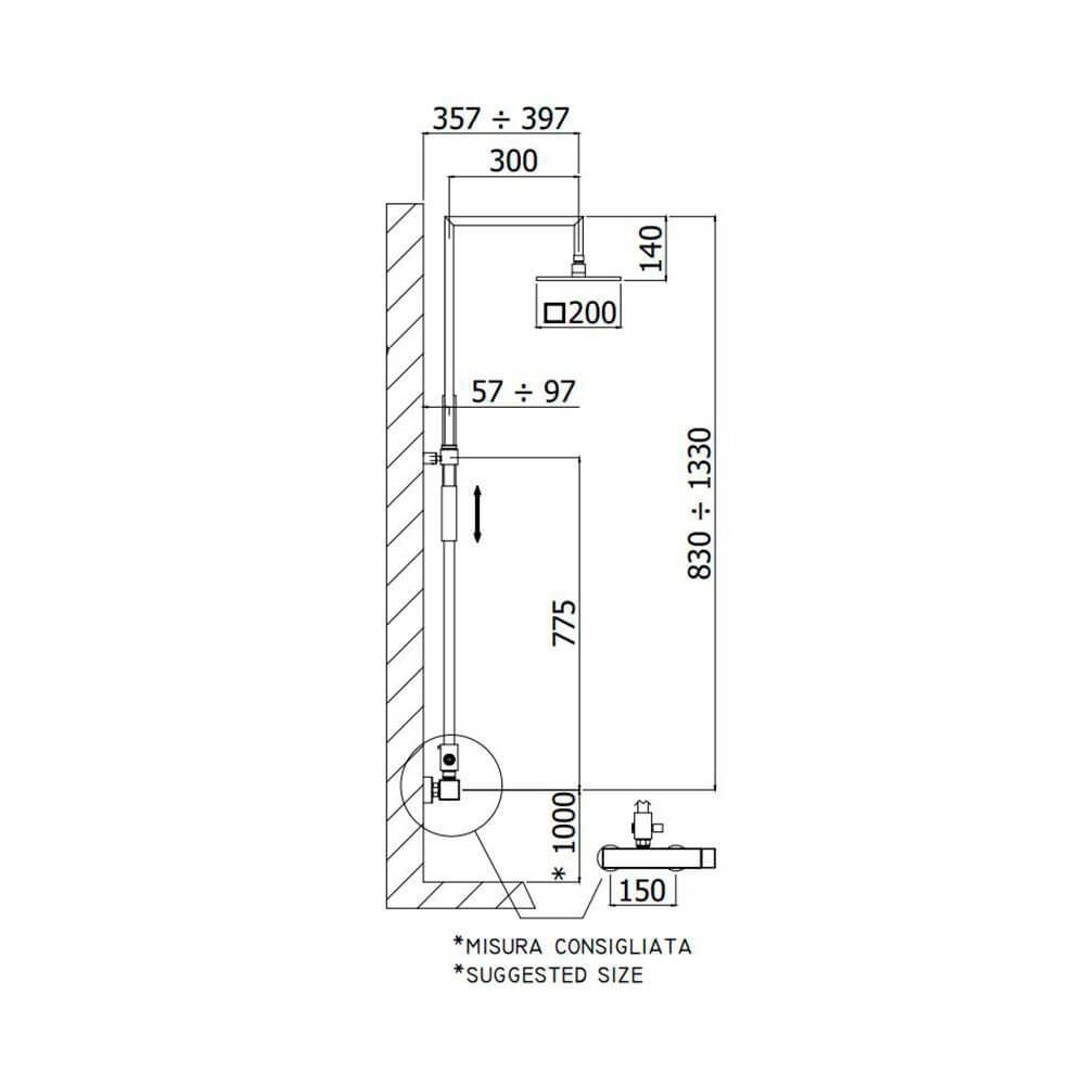 Душова система Paffoni Syncro Plus хром ZCOL620CR