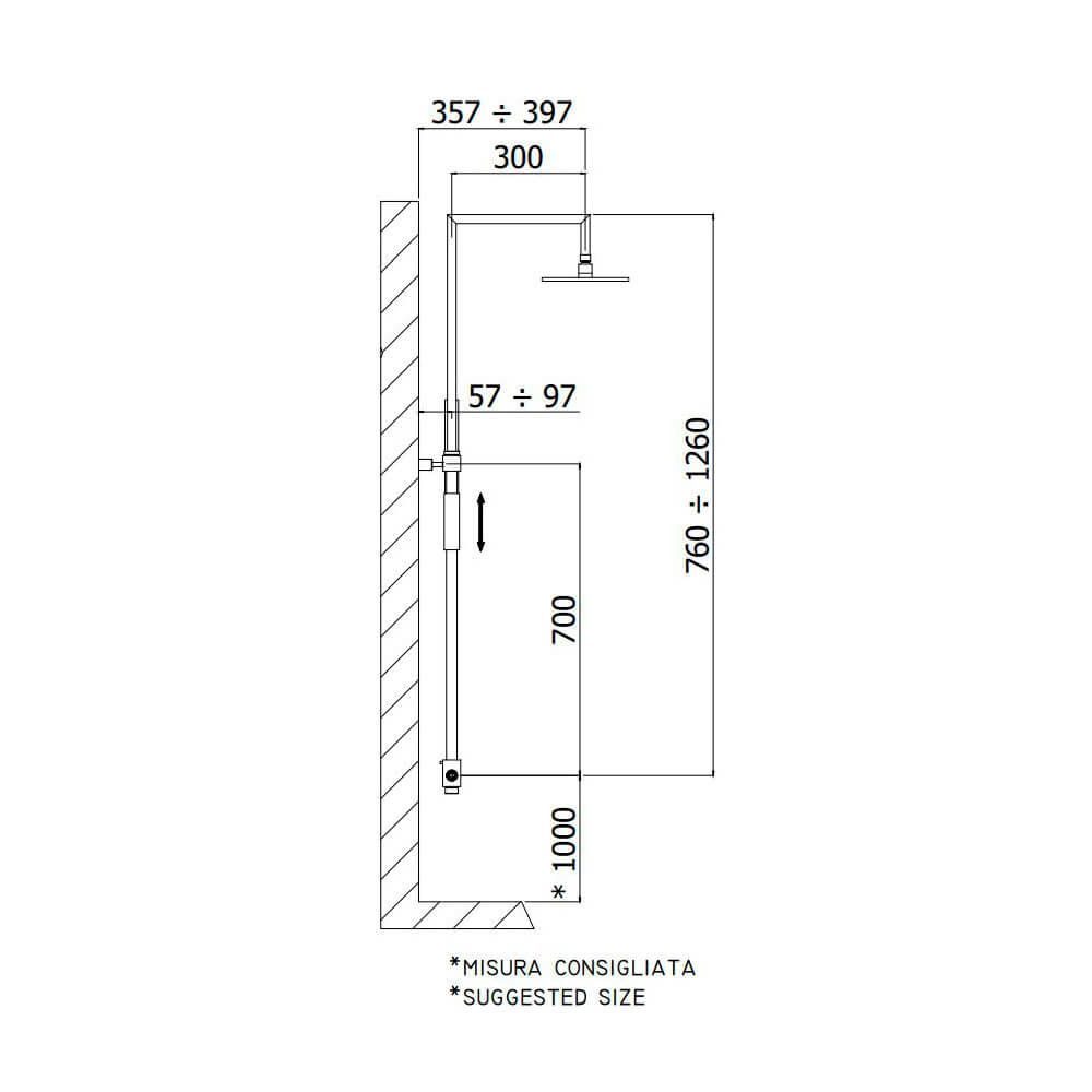 Душова система Paffoni Syncro Top King хром ZCOL626KCR