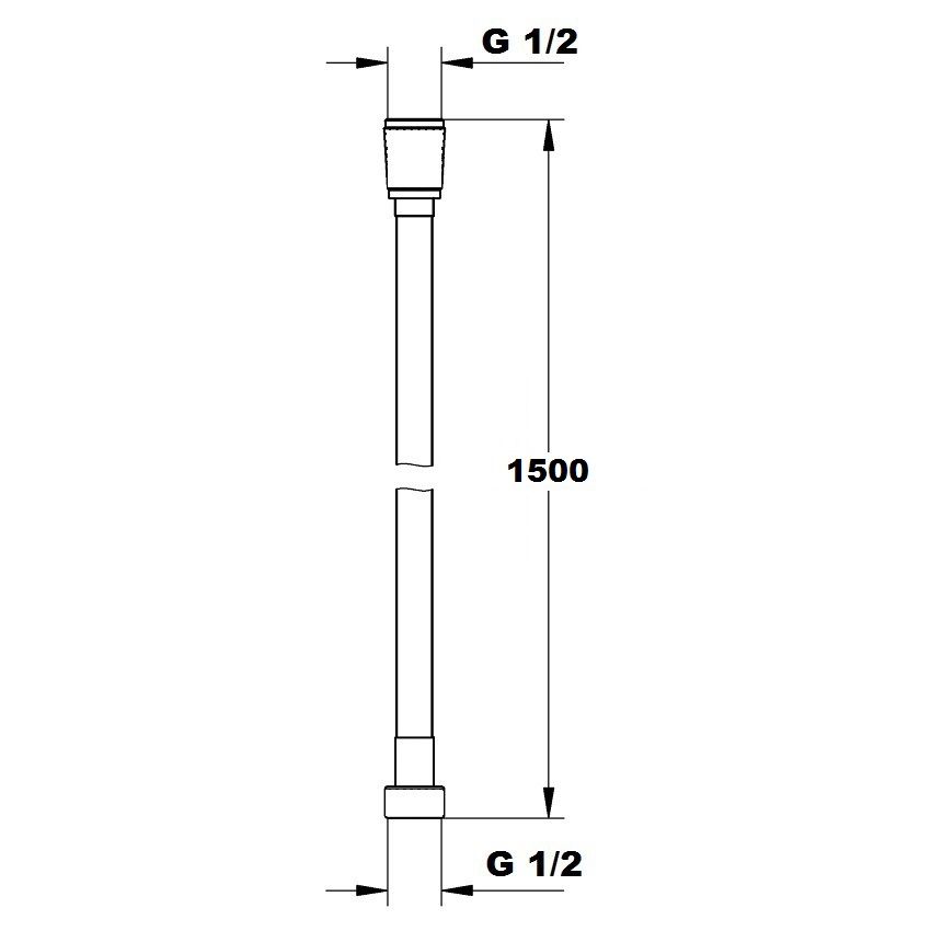 Шланг для душу Paffoni 150 см чорний матовий ZFLO071NO