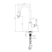 Змішувач для кухні Imprese HYDRANT нікель брашований ZMK031806150 з висувною лійкою