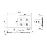 Верхній душ Paffoni Slim 50х22 см хром ZSOF117CR