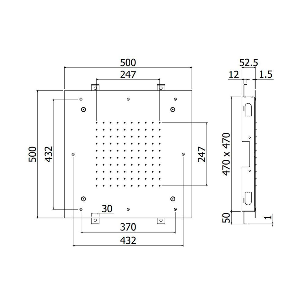 Верхній душ Paffoni Cleveland “Quadro” 50х50 см хром ZSOF129CR