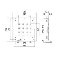 Верхній душ Paffoni Cleveland “Quadro” 50х50 см хром ZSOF129CR