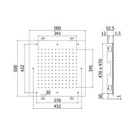 Верхній душ Paffoni Boston “Quadro” 50х50 см хром ZSOF301CR